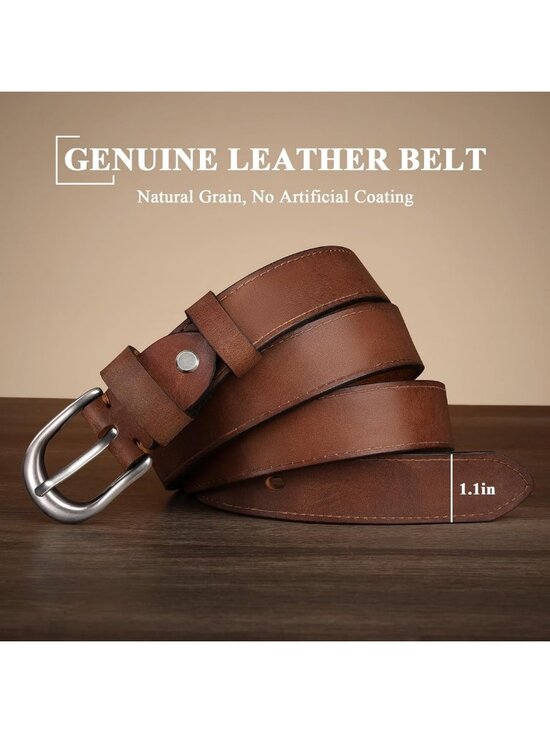 Stylish Genuine Leather Women\'s Belt with Gold/Silver Buckle for Jeans & Dresses main image 5